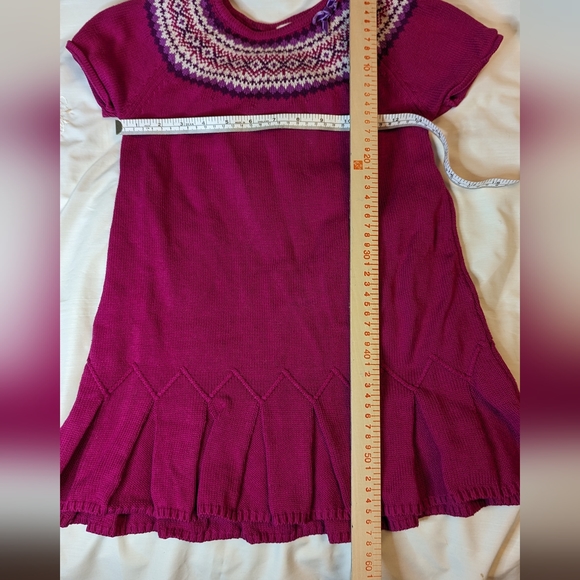 🔖4 for $20 Strawberry Faire sz6X dark pink knit dress with pleated bottom EUC - Picture 2 of 3